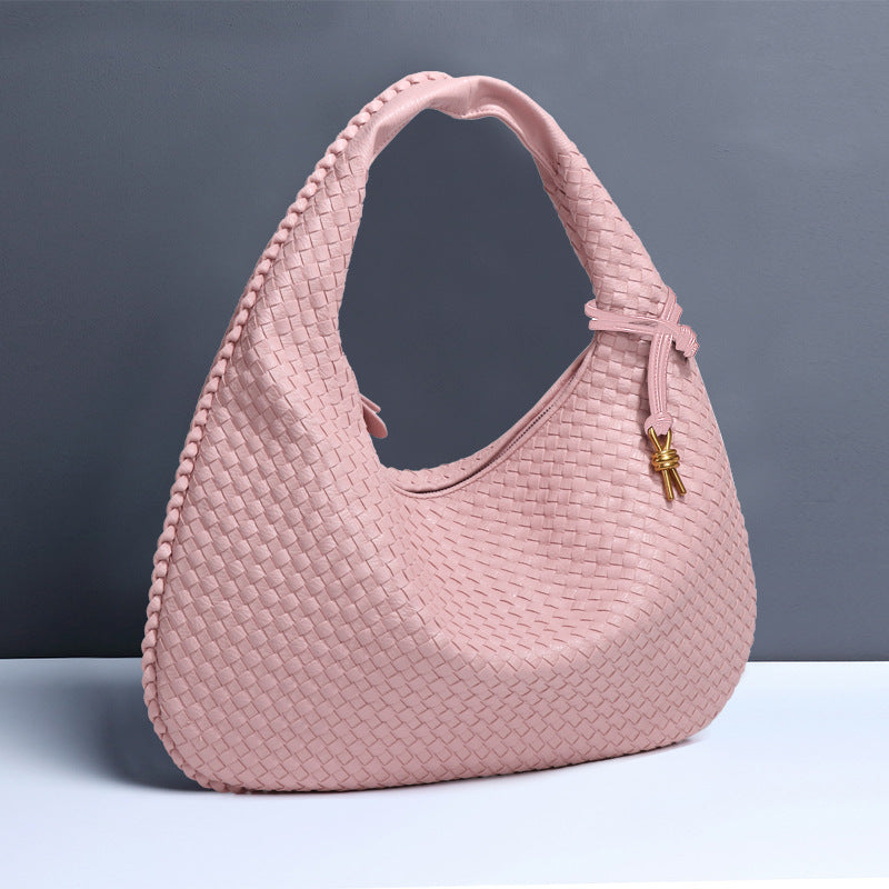 Sac pour femmes en forme de croissant tissé à la main sac de boulette à la mode sac à bandoulière unique