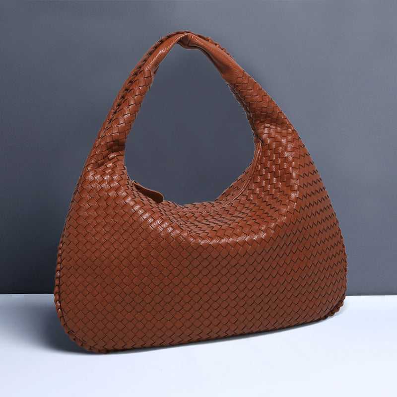 Sac pour femmes en forme de croissant tissé à la main sac de boulette à la mode sac à bandoulière unique