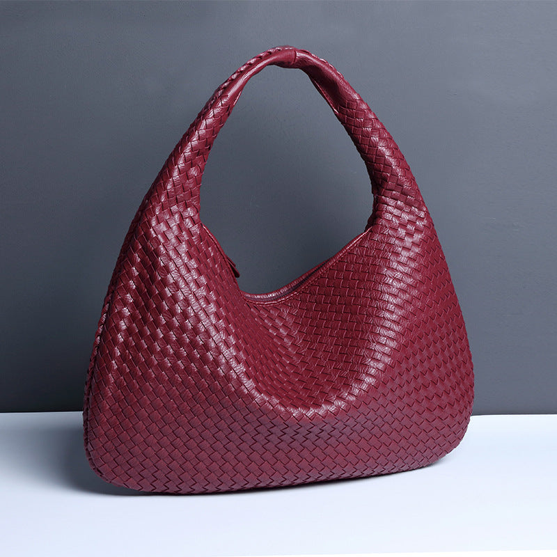 Sac pour femmes en forme de croissant tissé à la main sac de boulette à la mode sac à bandoulière unique