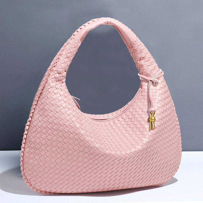 Sac pour femmes en forme de croissant tissé à la main sac de boulette à la mode sac à bandoulière unique