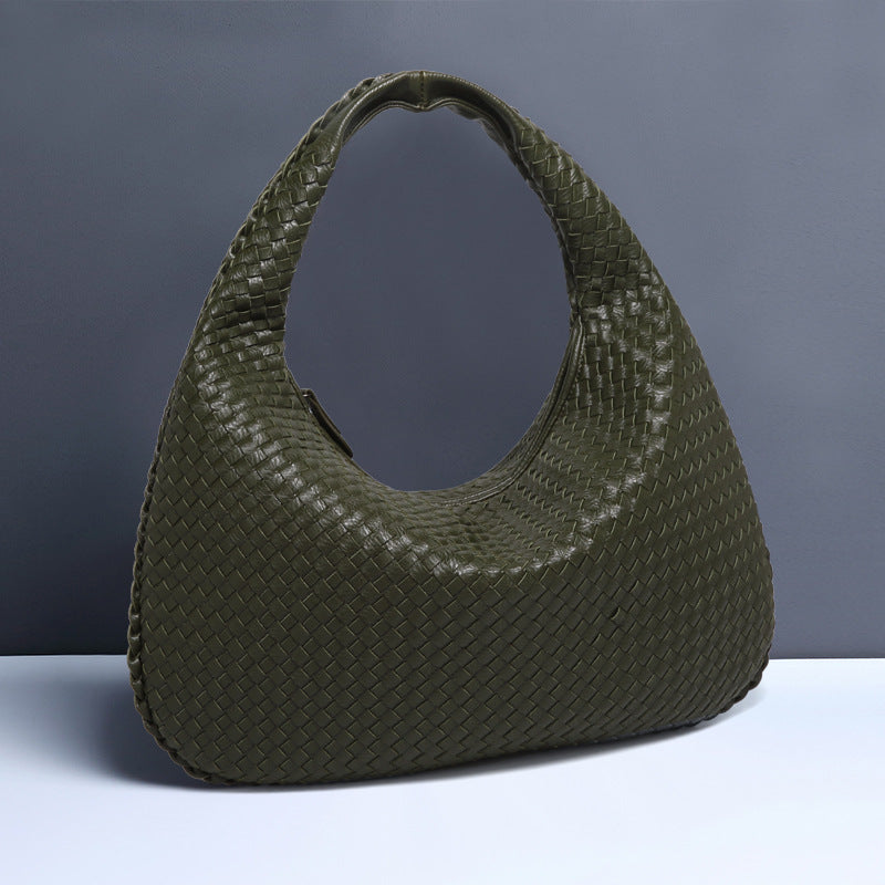 Sac pour femmes en forme de croissant tissé à la main sac de boulette à la mode sac à bandoulière unique